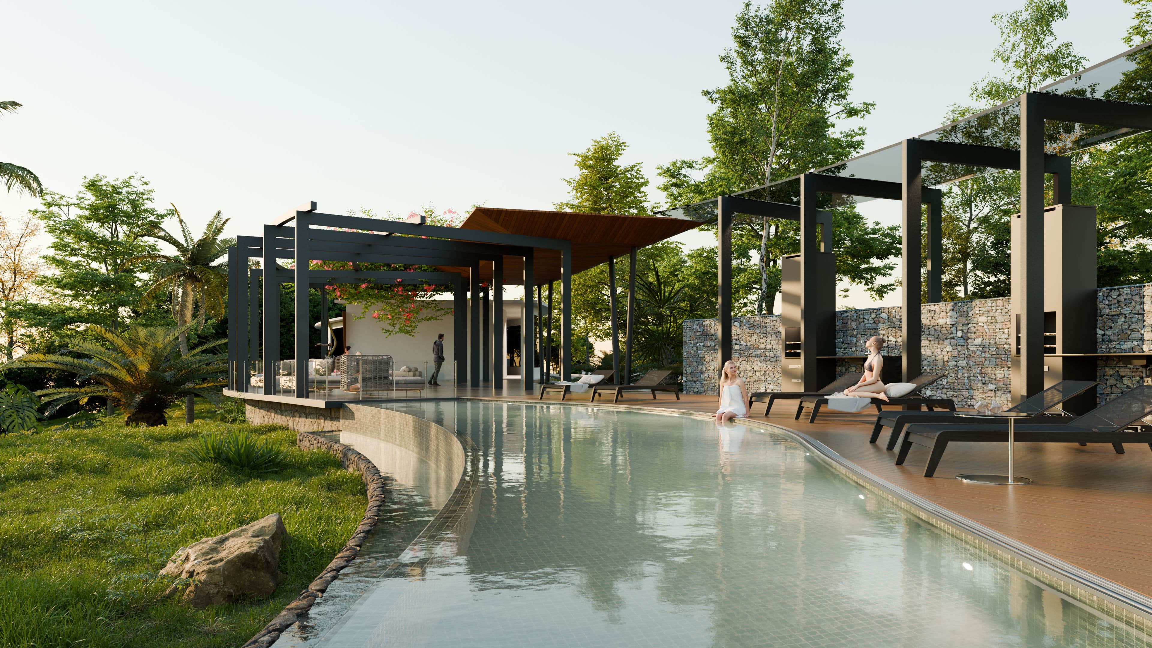Piscina Descoberta com borda infinita